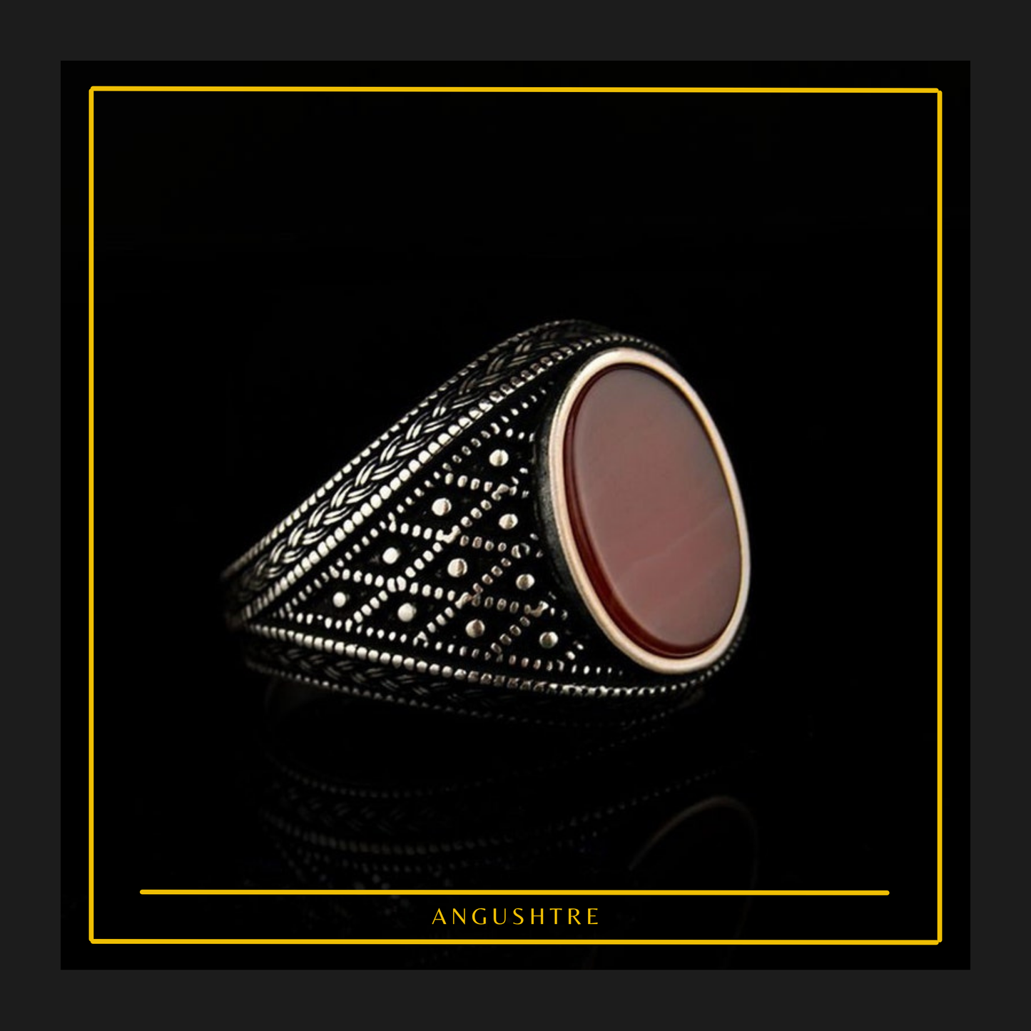 Yumni Aqeeq Ring - Black Zarcosn