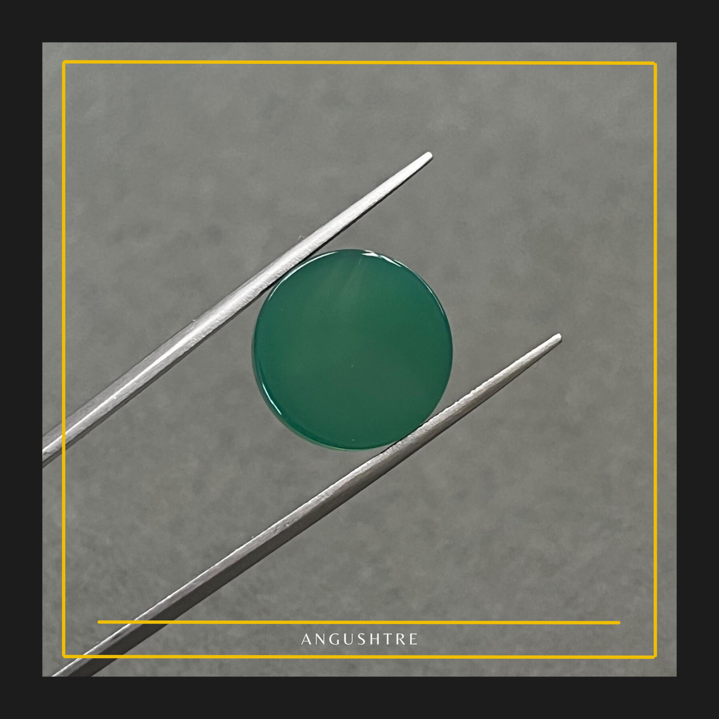 Natural Green Aqeeq Raza (Round Shape) – Premium Polished Gemstone