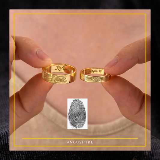 Pair Of His & Her Fingerprint Promise Rings