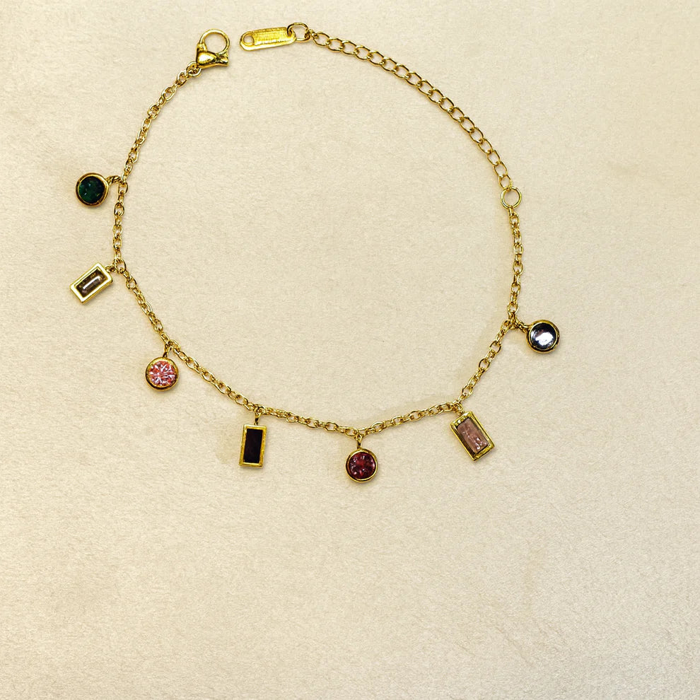 Dainty Gemstone Bracelet Multicolored