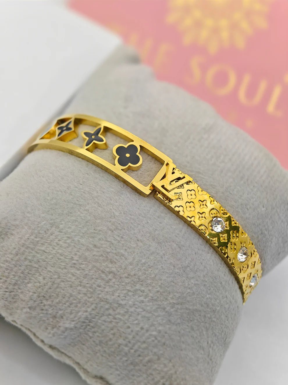 Gold Plated Monogram Bangle