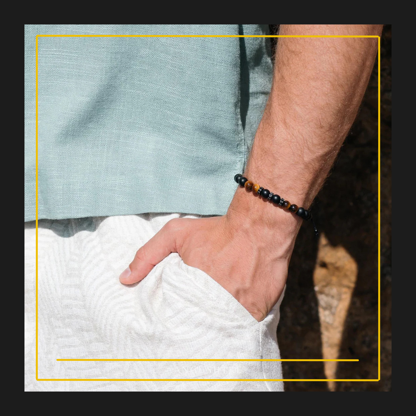 Men’s Onyx & Tiger Eye Beaded Bracelet – Strength. Balance. Power.