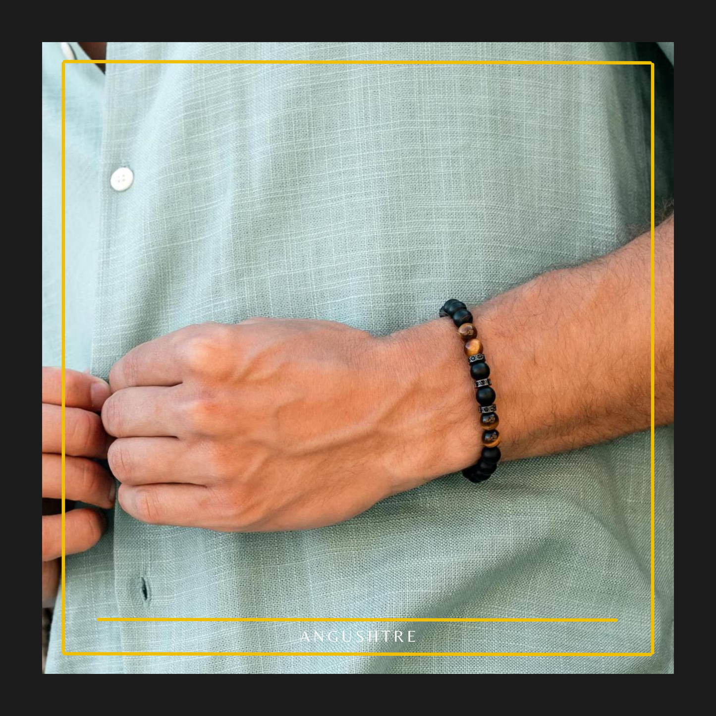 Men’s Onyx & Tiger Eye Beaded Bracelet – Strength. Balance. Power.