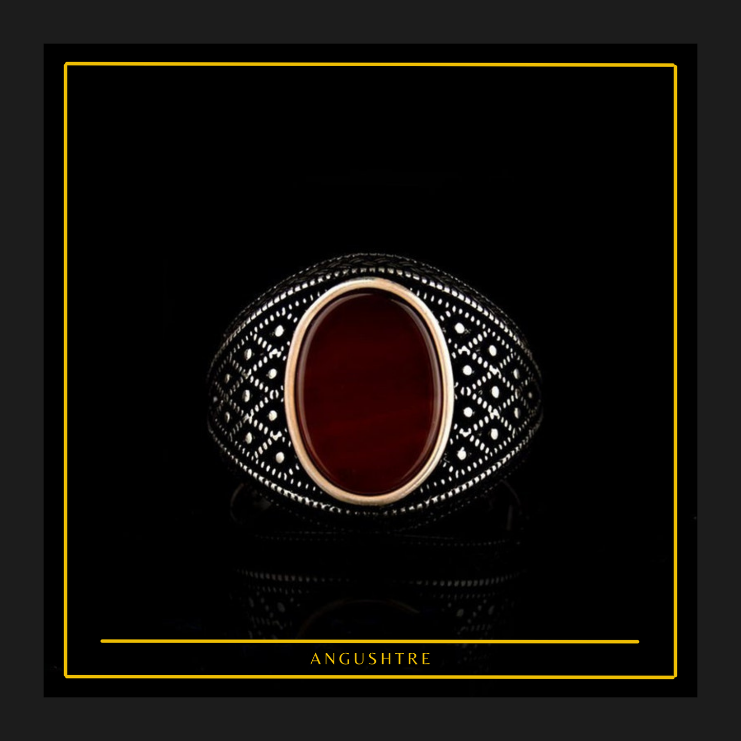 Yumni Aqeeq Ring - Black Zarcosn