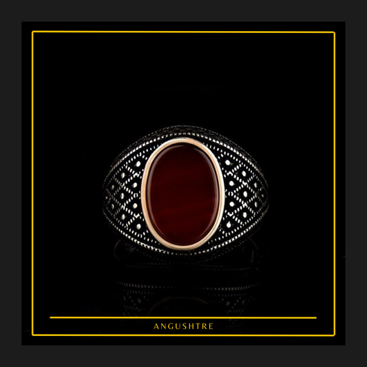 Yumni Aqeeq Ring - Black Zarcosn