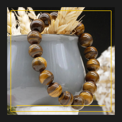 Tiger Eye Bead Bracelet – Strength, Confidence