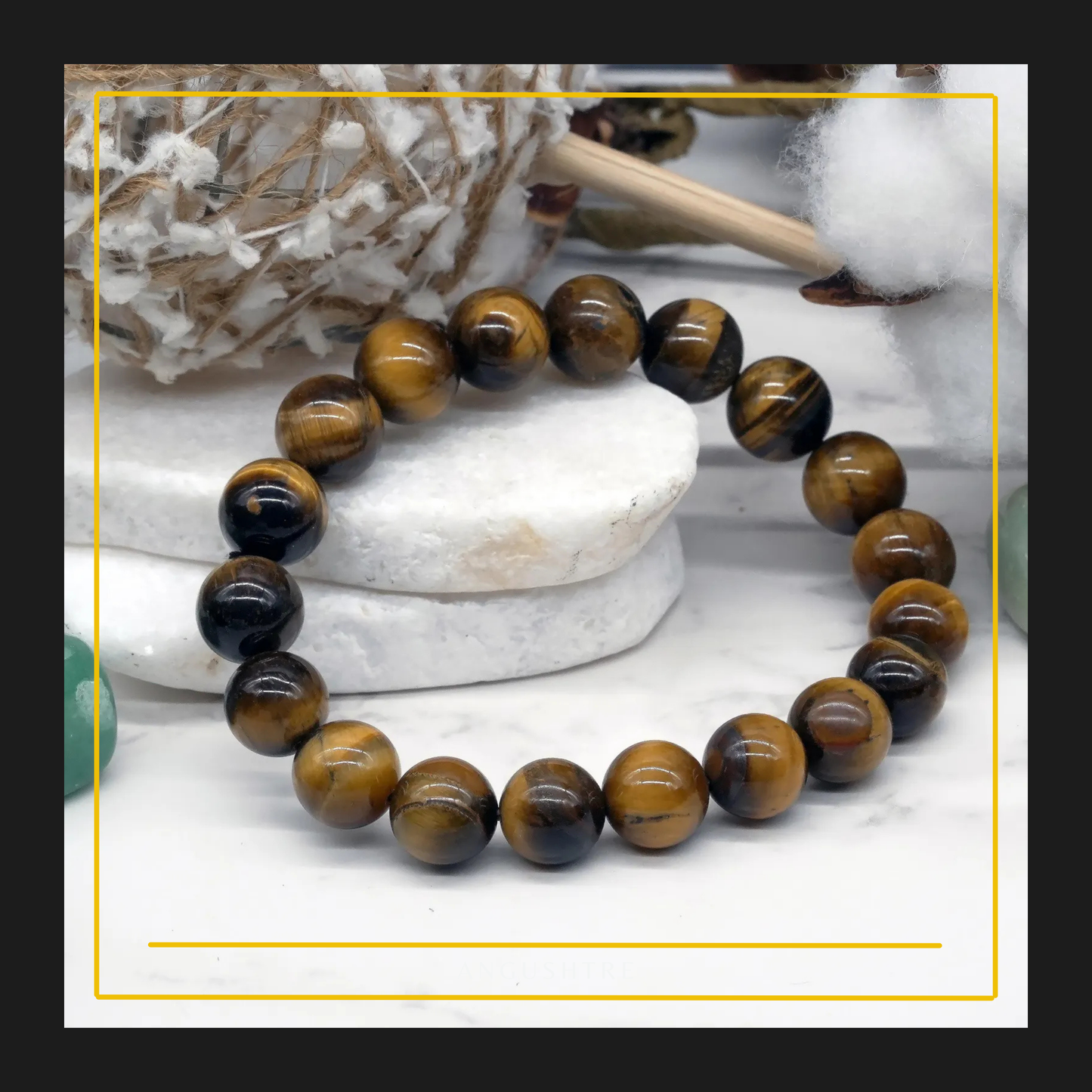 Tiger Eye Bead Bracelet – Strength, Confidence