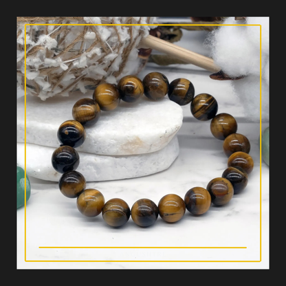 Tiger Eye Bead Bracelet – Strength, Confidence