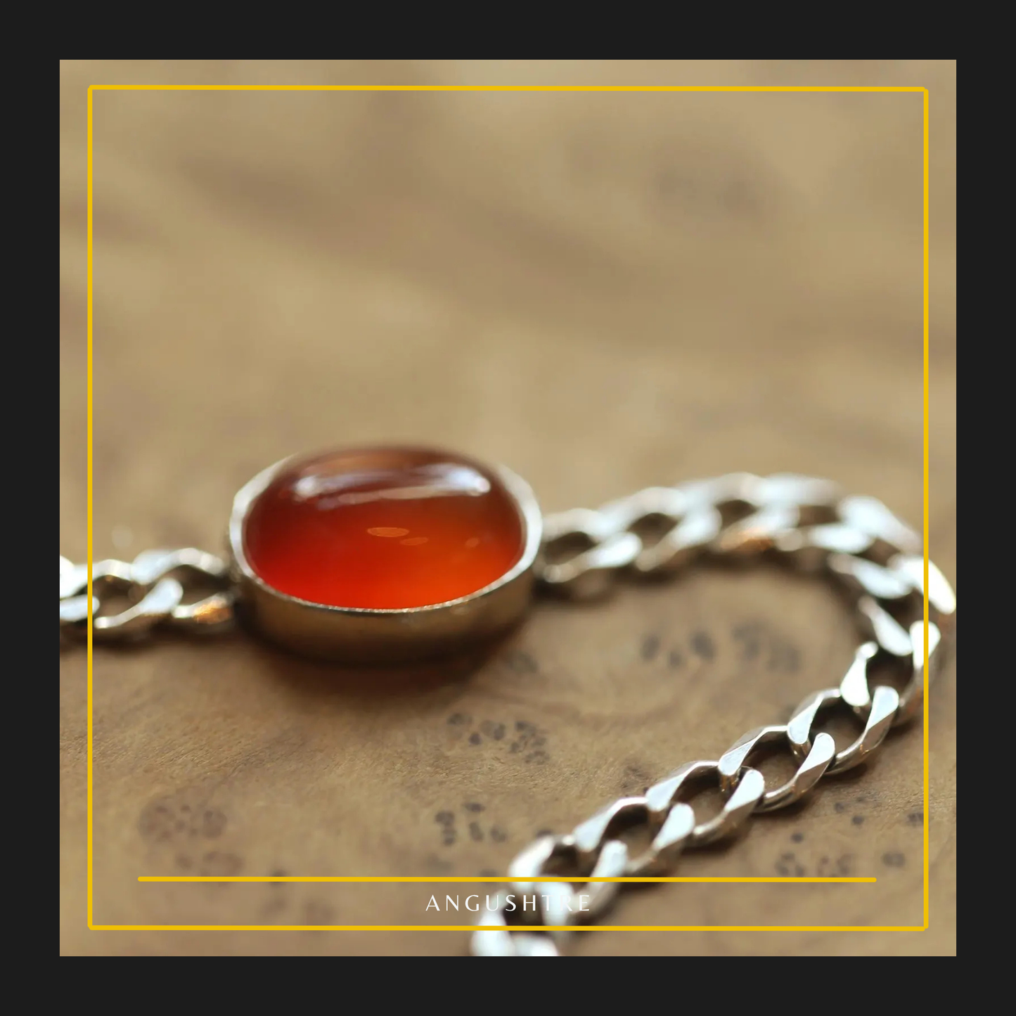 Yumni Red Agate (Aqeeq) Silver Chain Bracelet