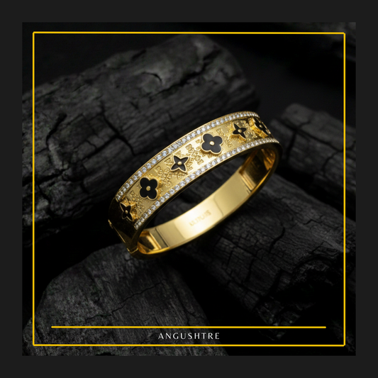 Gold Plated Monogram Bangle