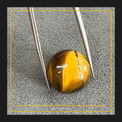 Natural Tiger Eye Stone (Round Shape) – Premium Golden-Brown Agate Gemstone