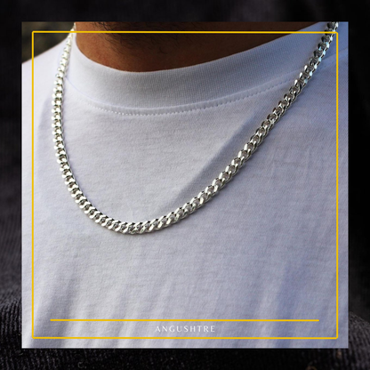 Premium 925 Silver & Stainless Steel Cuban Chain