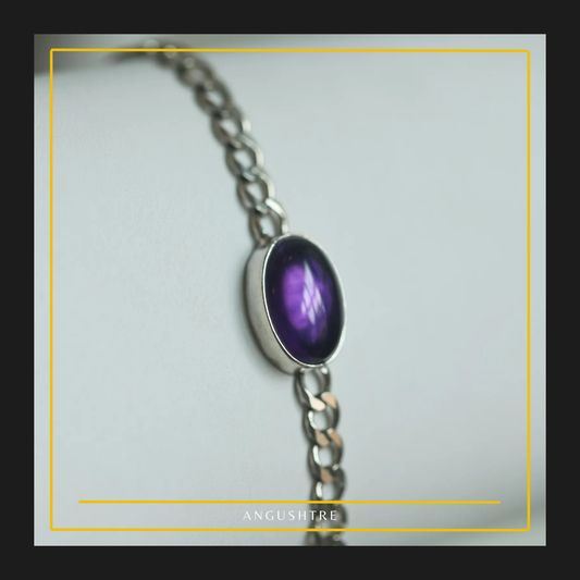 Amethyst Silver Chain Bracelet – Peace & Balance