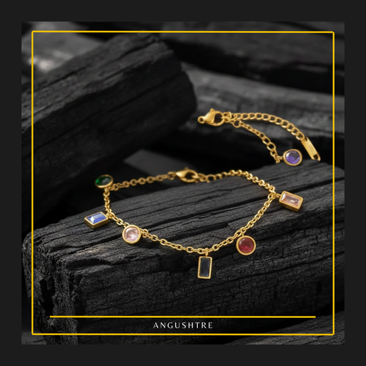 Dainty Gemstone Bracelet Multicolored