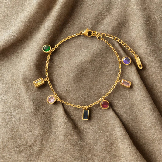 Dainty Gemstone Bracelet Multicolored