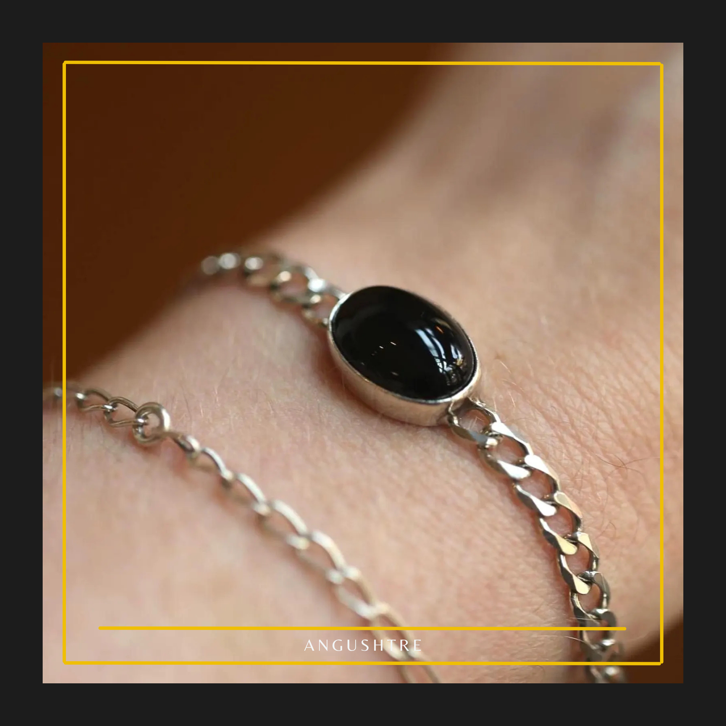 Black Yumni Hussaini Aqeeq  Silver Chain Bracelet – Strength & Protection