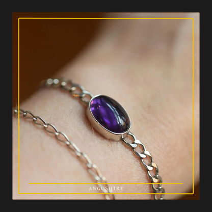 Amethyst Silver Chain Bracelet – Peace & Balance