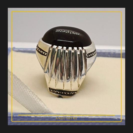 Black Hussaini Aqeeq Ring