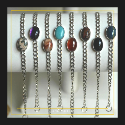 Amethyst Silver Chain Bracelet – Peace & Balance