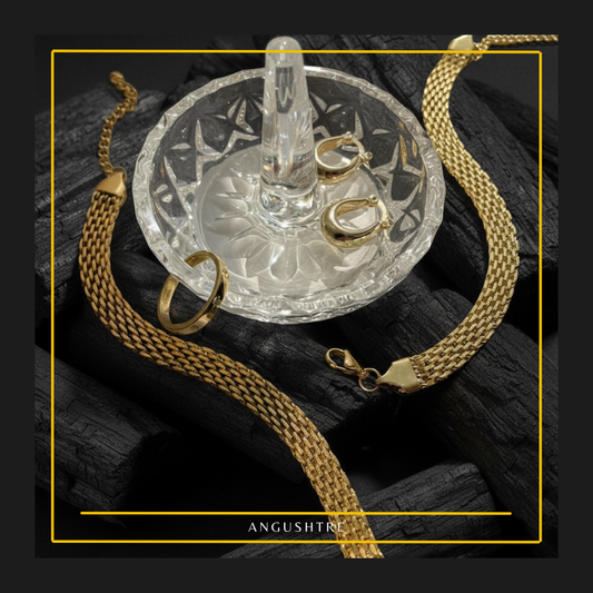 Gold Brick Mesh Bracelet