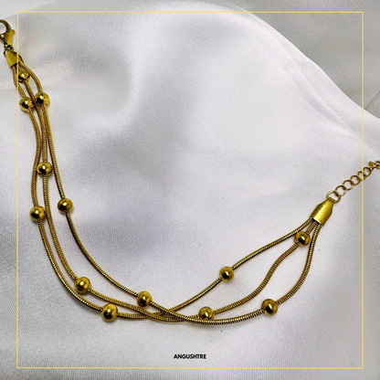 Triple ball two tone bracelet