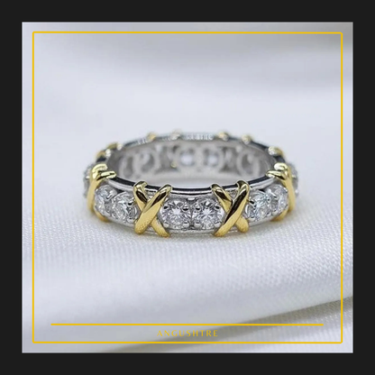 Moissanite X Ring Eternity Band