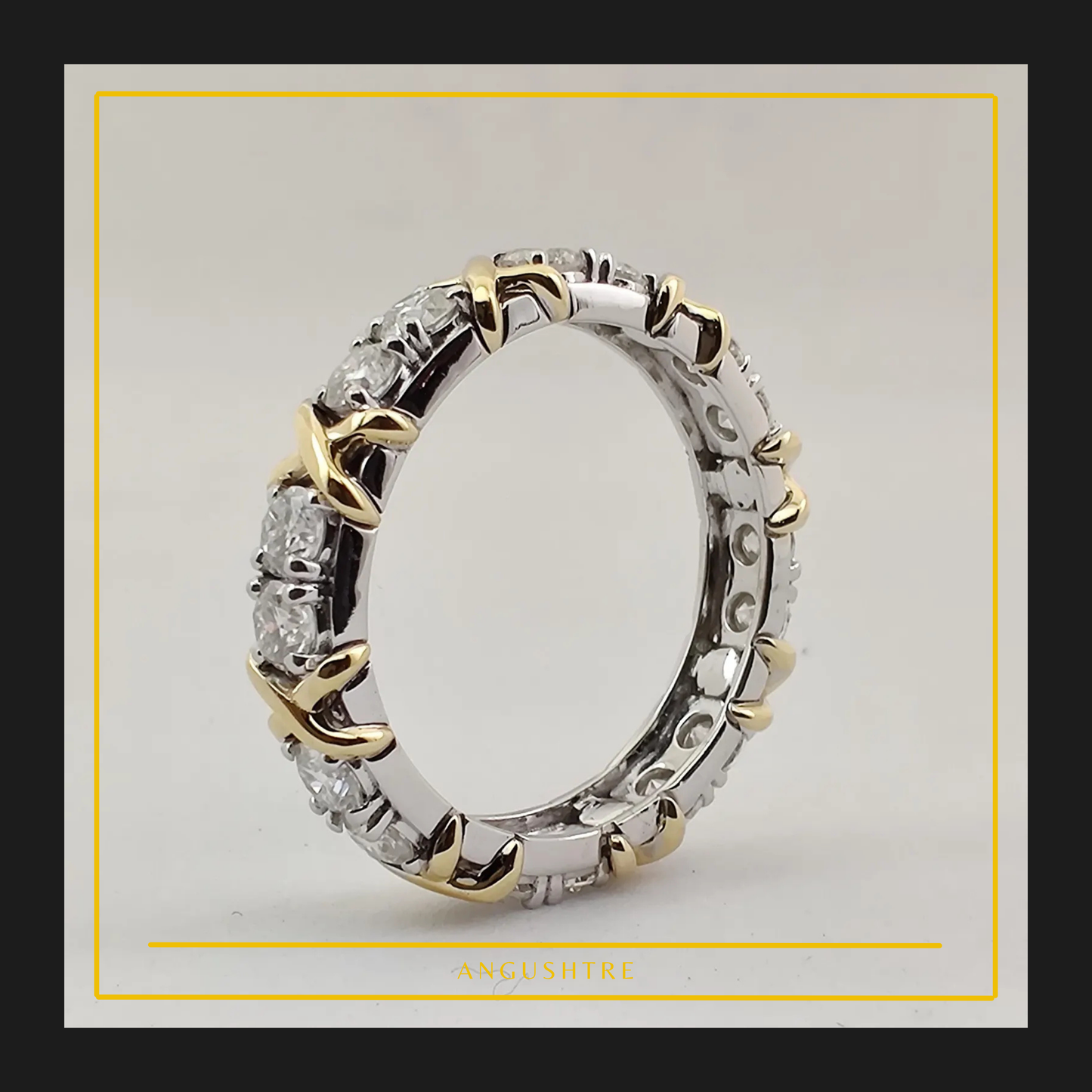 Moissanite X Ring Eternity Band