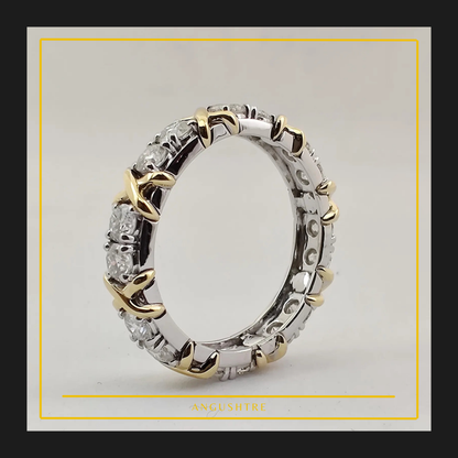 Moissanite X Ring Eternity Band