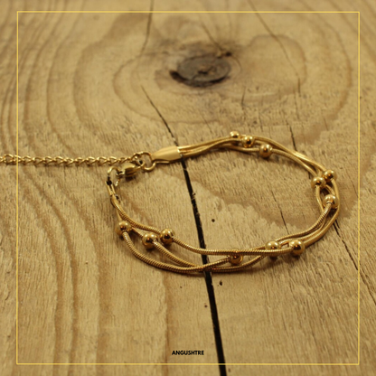Triple ball two tone bracelet