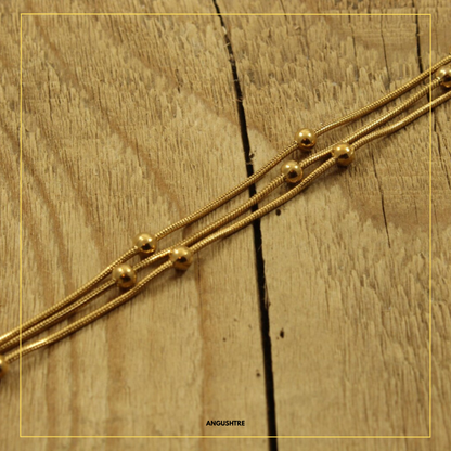 Triple ball two tone bracelet