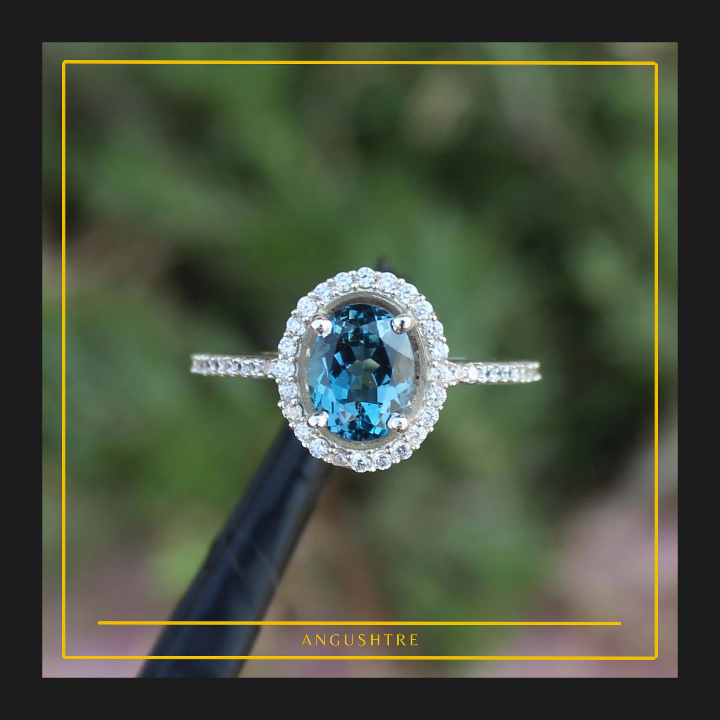 Dainty Oval London Blue Topaz Ring
