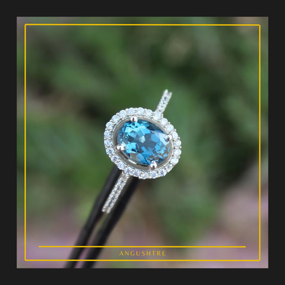 Dainty Oval London Blue Topaz Ring