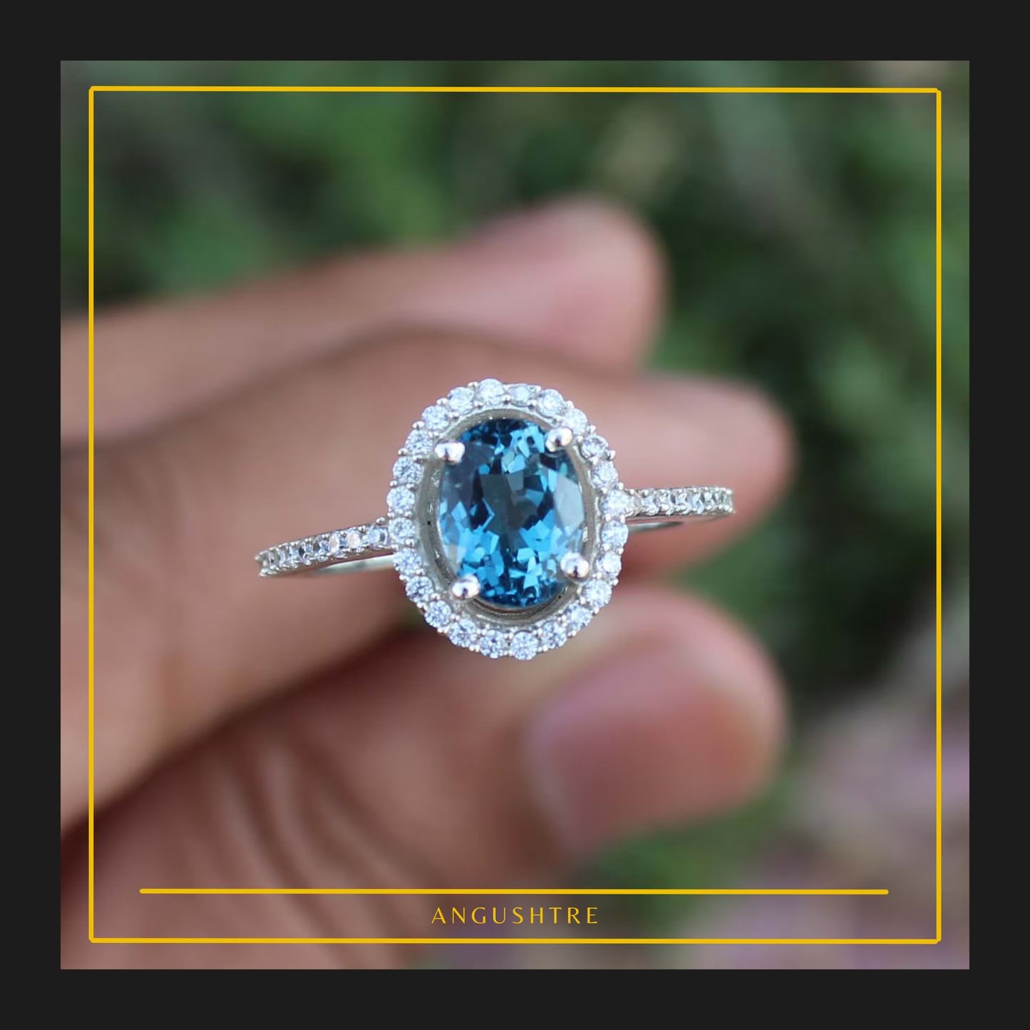 Dainty Oval London Blue Topaz Ring