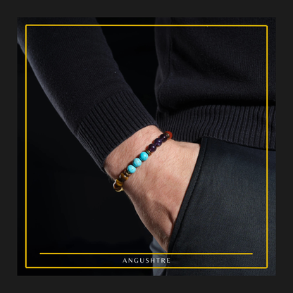 Chakra & Onyx Bead Bracelet (Unisex)