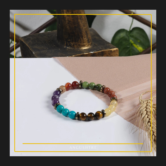 Chakra & Onyx Bead Bracelet (Unisex)