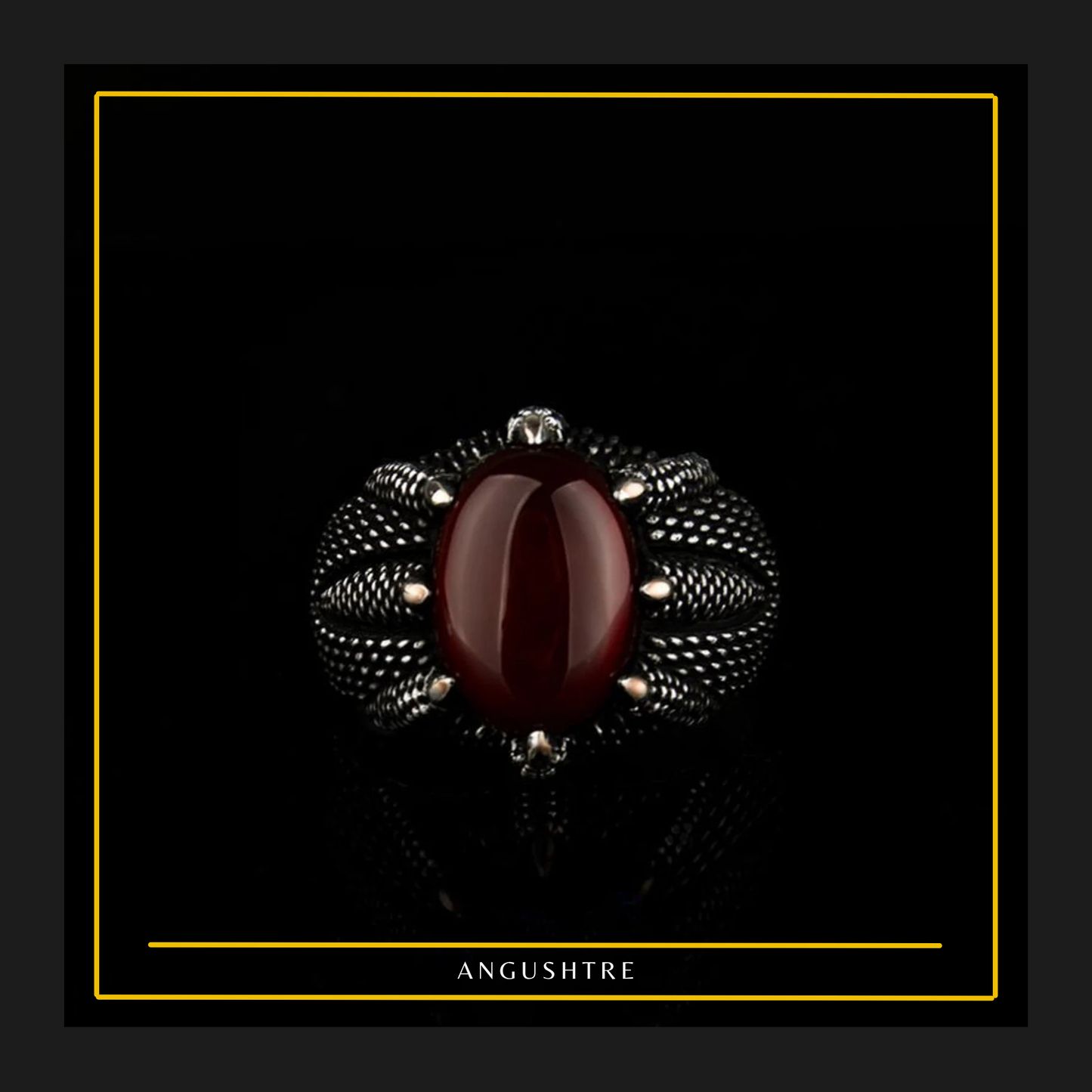 Tiger Claw Lion Ring – Yumni Brown Aqeeq Stone