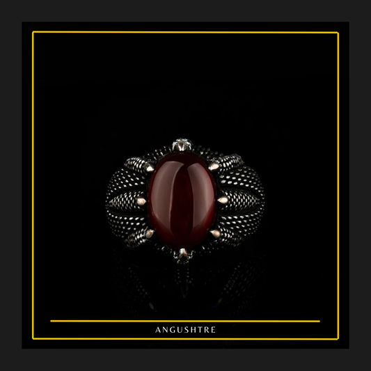 Tiger Claw Lion Ring – Yumni Brown Aqeeq Stone