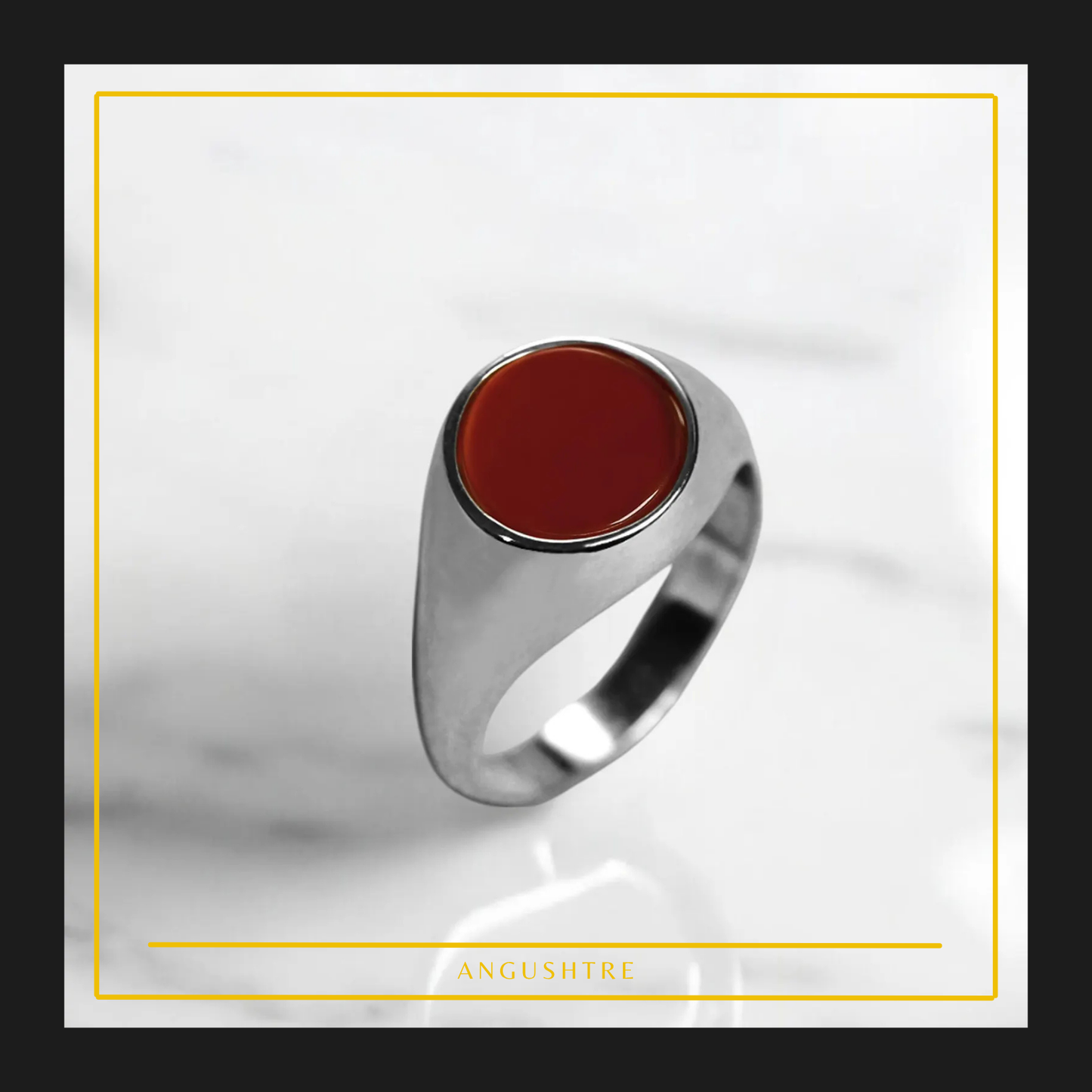 Natural Yemeni Aqeeq Men's Ring