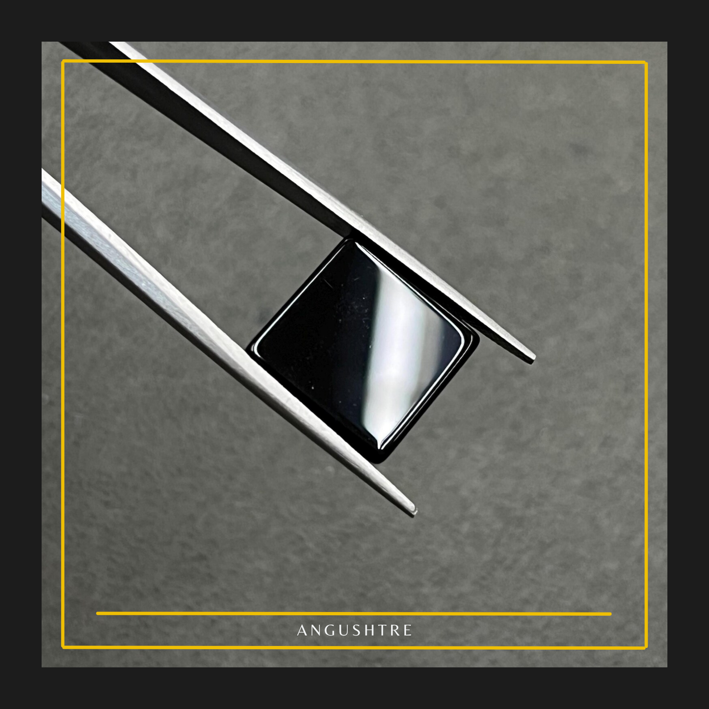 Natural Irani Black Aqeeq – Square Shape