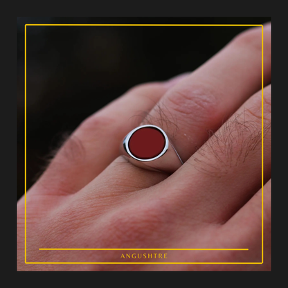 Natural Green Aqeeq Raza Men's Ring