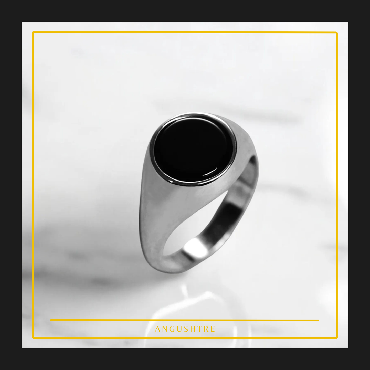 Natural Black Aqeeq Men's Ring