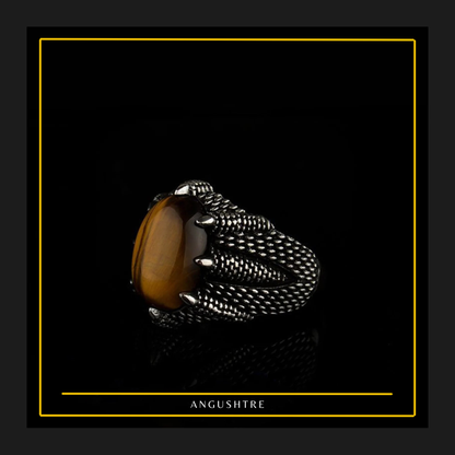 Tiger Claw Lion Ring –  Tiger Eye Aqeeq