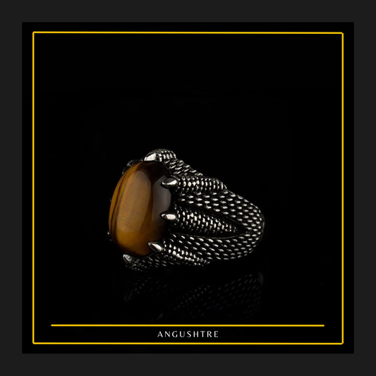 Tiger Claw Lion Ring –  Tiger Eye Aqeeq