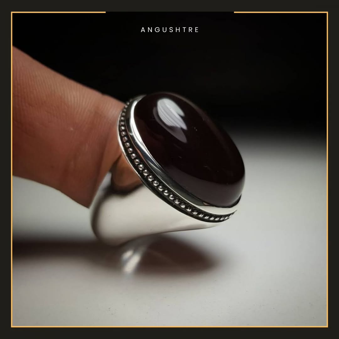 Irani Black Aqeeq Ring