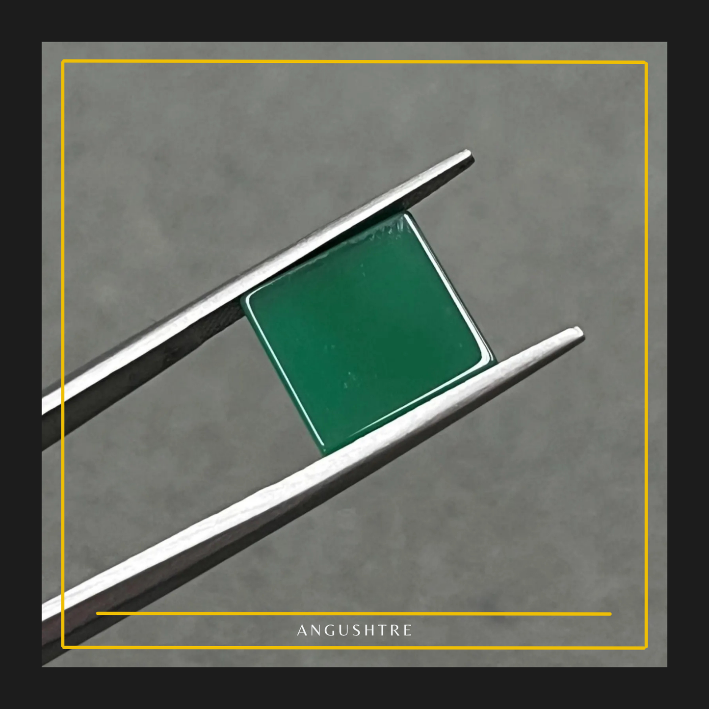 Natural Green Aqeeq Raza – Square Cut Premium Gemstone (100% Authentic)