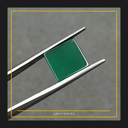 Natural Green Aqeeq Raza – Square Cut Premium Gemstone (100% Authentic)