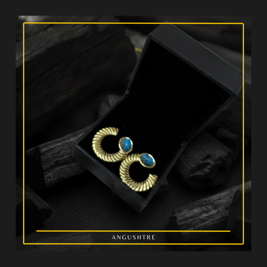 Stainless Steel Blue Beaded earrings