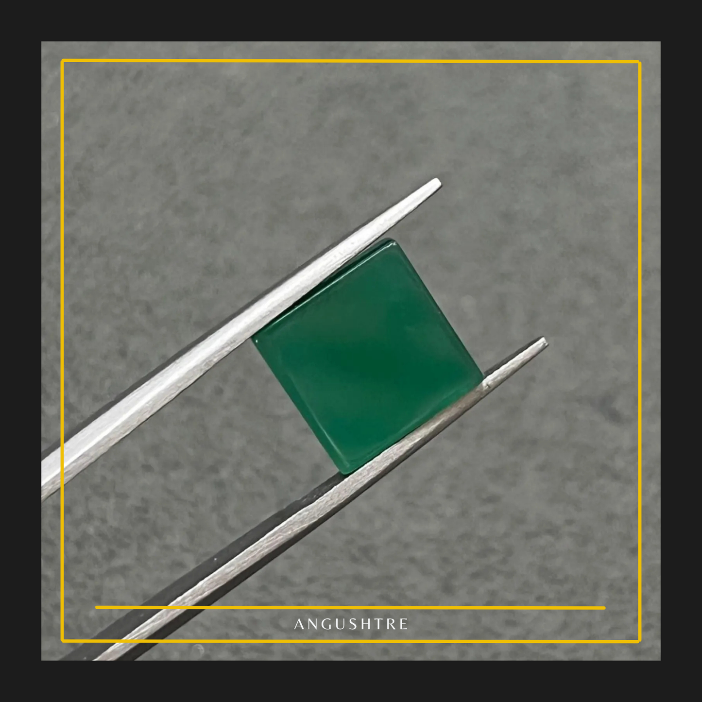 Natural Green Aqeeq Raza – Square Cut Premium Gemstone (100% Authentic)