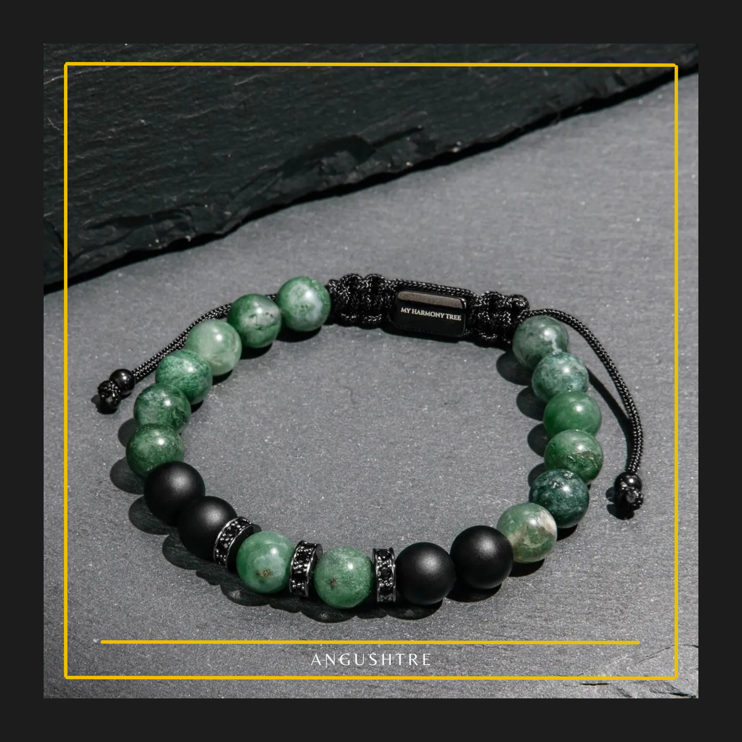 Men’s Onyx & Jade Beaded Bracelet – Strength, Balance & Growth