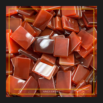 Square Plate Shape Natural Brown Yumnī Aqeeq  Premium